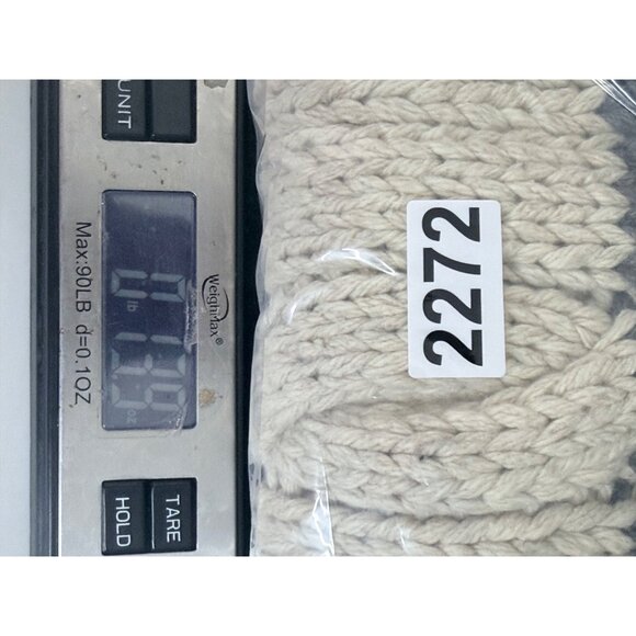 Vtg Y2K Abercrombie & Fitch Wool Blend Scarf Chunky Cable Knit Block Striped Gra - Picture 8 of 8